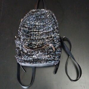 Forever 21 mini backpack sparkly blue and white
